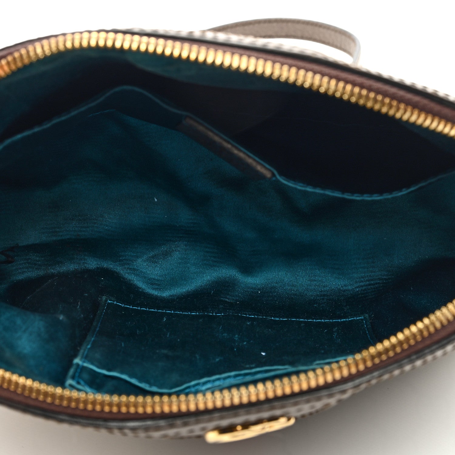 Gucci GG Supreme Monogram Textured Dollar Calfskin Web Small Ophidia Dome Shoulder Bag Beige Ebony New Acero 5 of 9