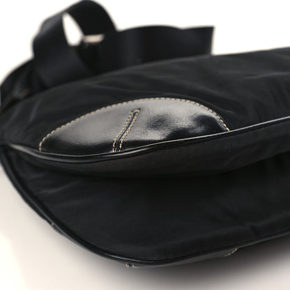 Prada Tessuto Nylon Calfskin Flat Messenger Bag Black 6 of 10