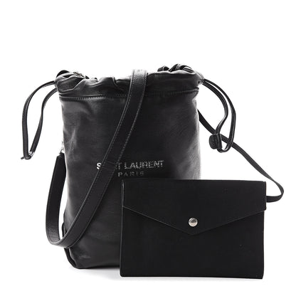 Saint Laurent Lambskin Small Teddy Bucket Bag Black 1 of 8