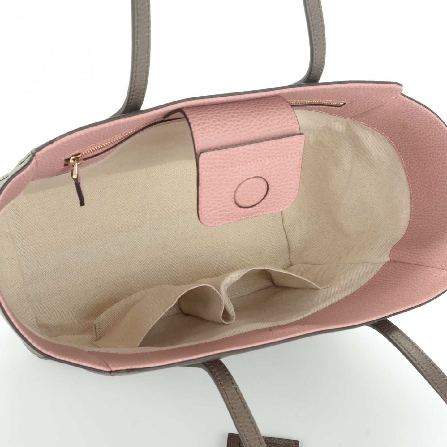 Dollar Calfskin Small Swing Tote Grey Field Soft Pink
