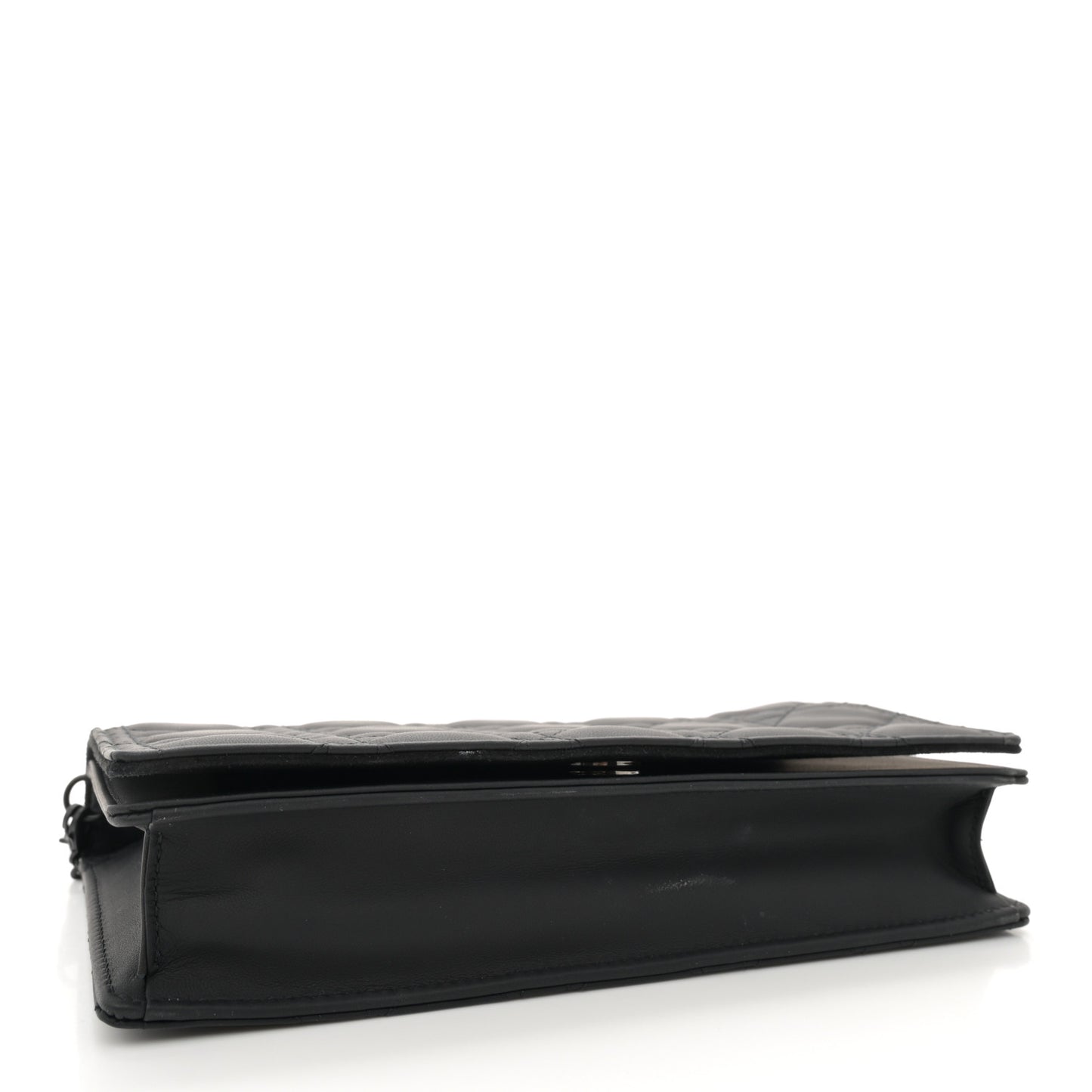 Ultra Matte Calfskin Cannage Lady Dior Clutch Black