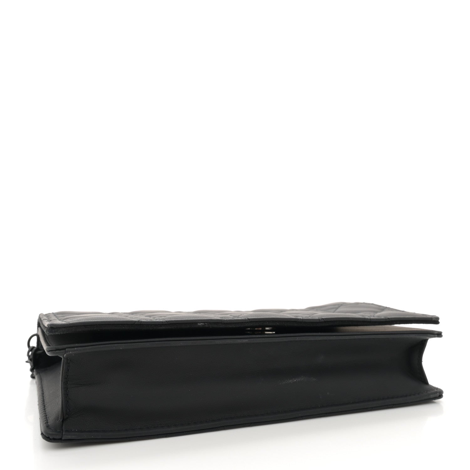 Christian Dior Ultra Matte Calfskin Cannage Lady Dior Clutch Black 4 of 12