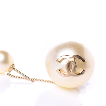 Chanel Pearl CC Drop Earrings Gold 4 of 5