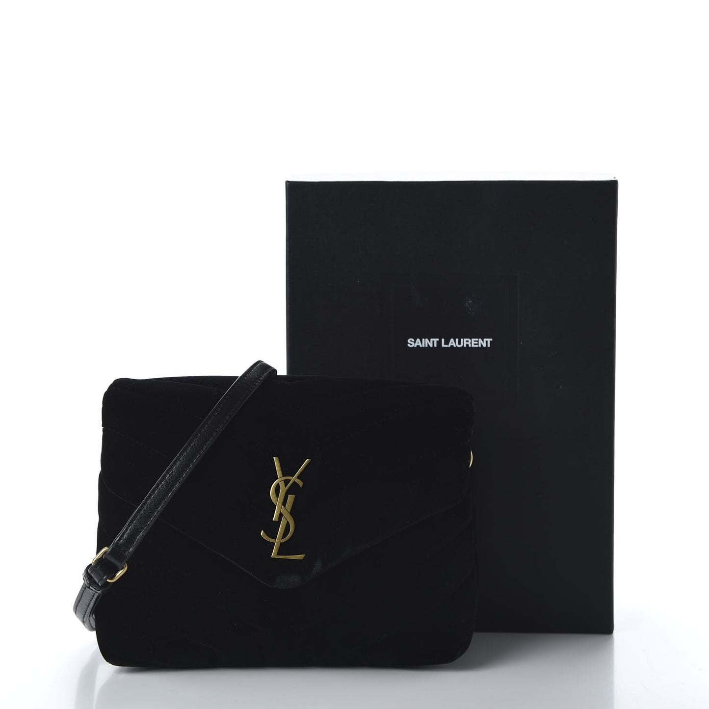 Velvet Y Quilted Monogram Toy Loulou Chain Satchel French Black