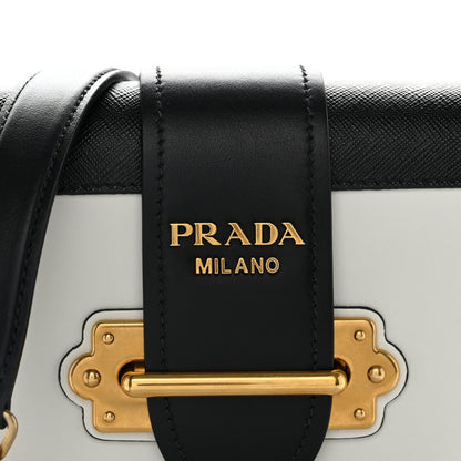 Prada City Calf Saffiano Cahier Bag Talco Black 6 of 8