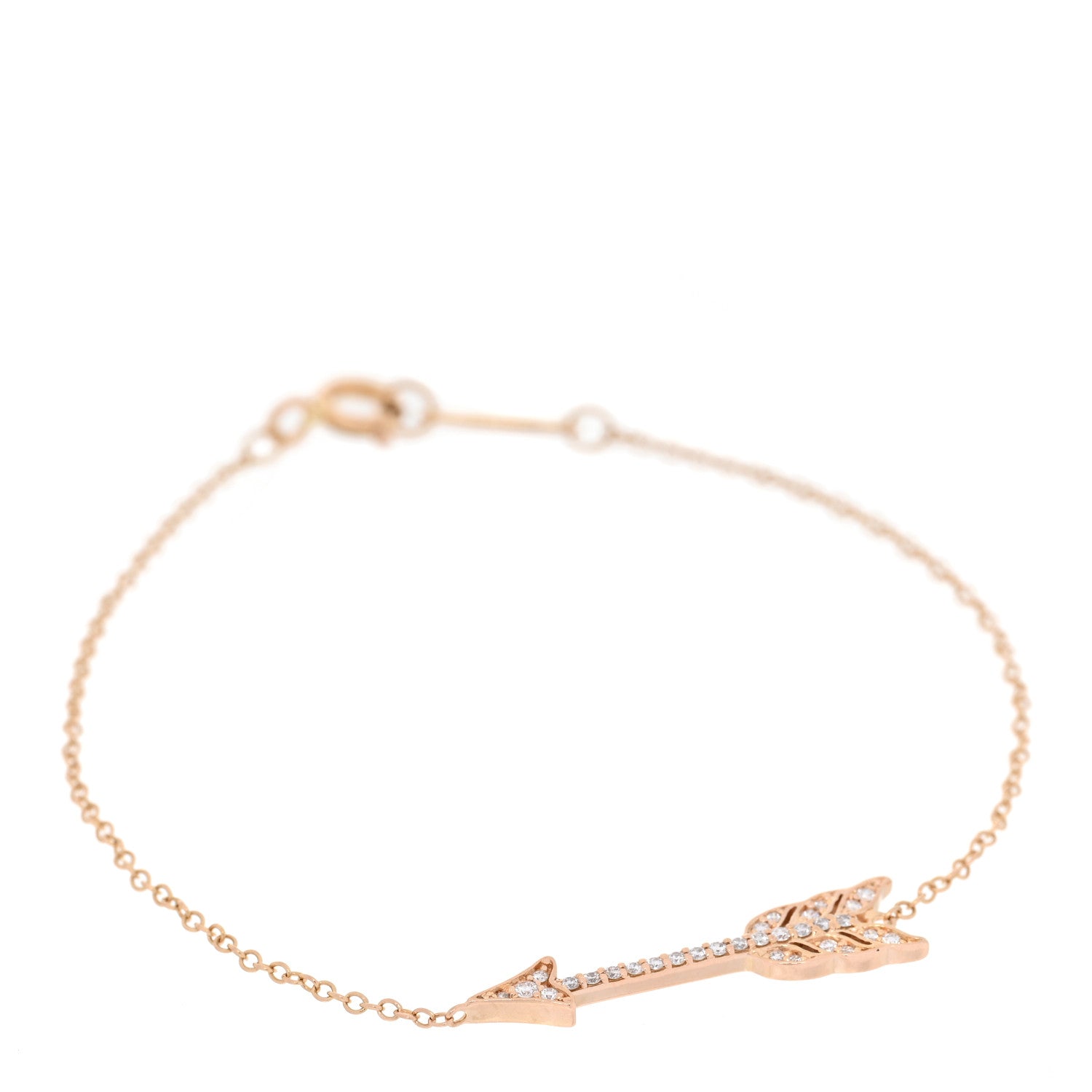 Tiffany 18K Rose Gold Diamond Arrow Bracelet 1 of 6