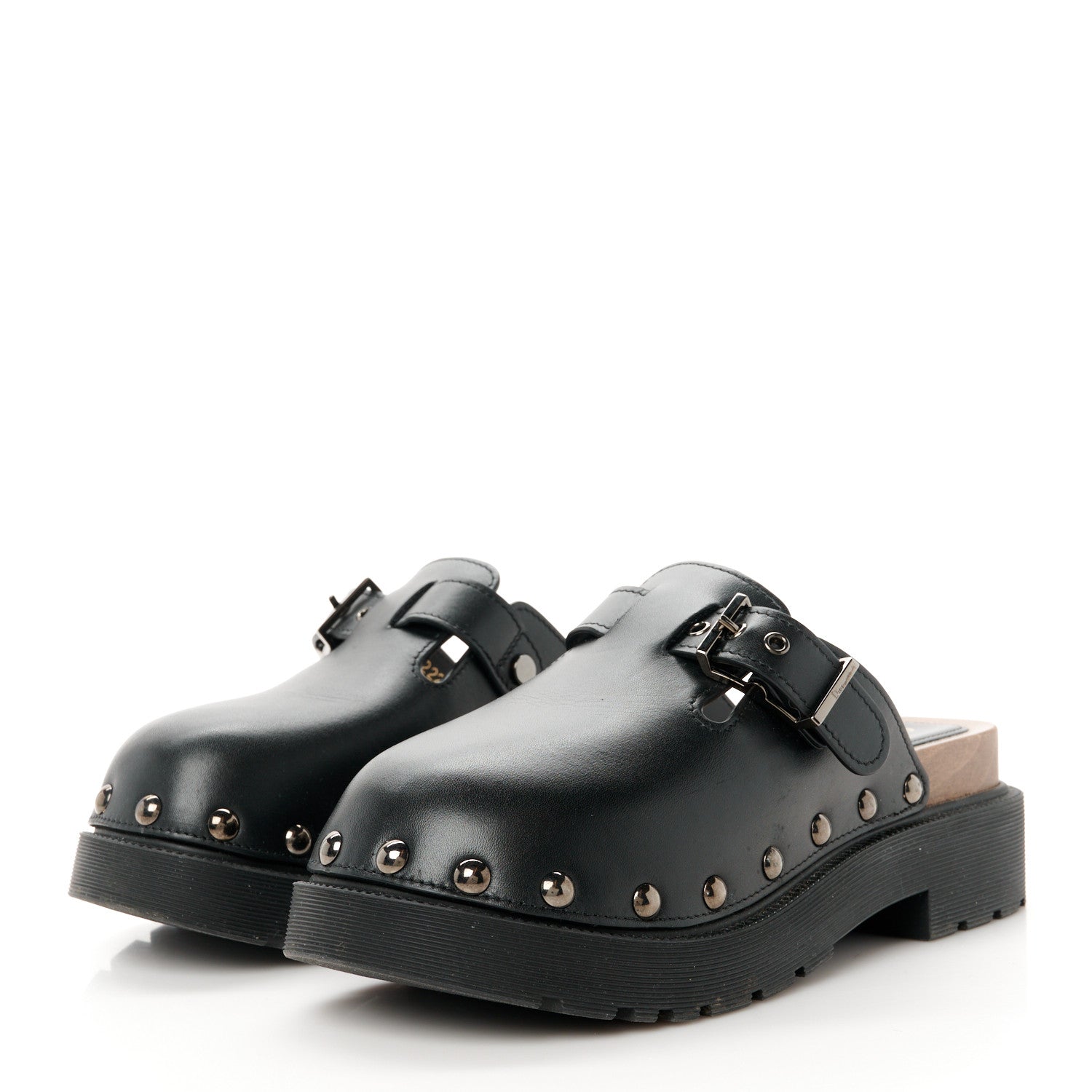 Christian Dior Calfskin Diorquake Buckled Lug Sole 15mm Clogs 37 Black 4 of 9