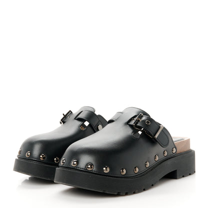 Christian Dior Calfskin Diorquake Buckled Lug Sole 15mm Clogs 37 Black 4 of 9