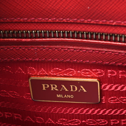 Prada Saffiano Small Galleria Double Zip Tote Fuoco 6 of 17