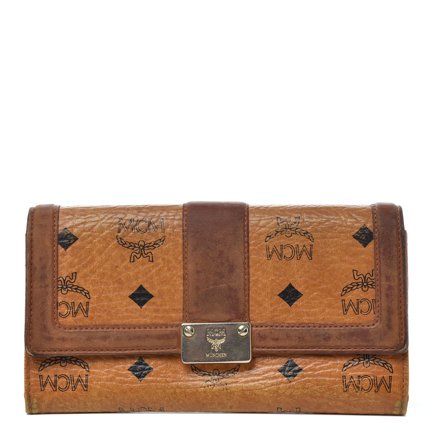 MCM Visetos Continental Flap Wallet Cognac 1 of 6