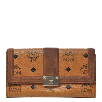 MCM Visetos Continental Flap Wallet Cognac 1 of 6