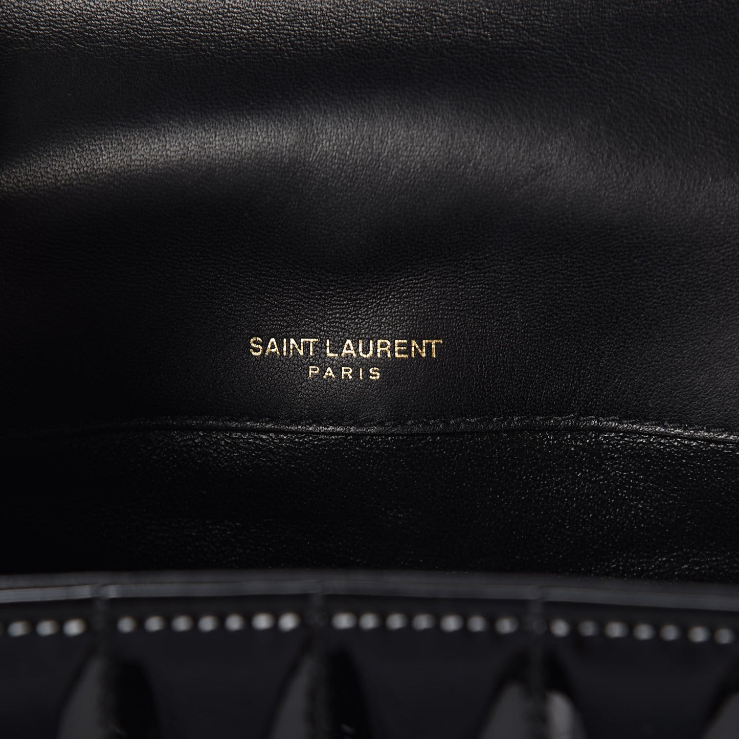 Patent Calfskin Matelasse Monogram Medium Vicky Chain Bag Black