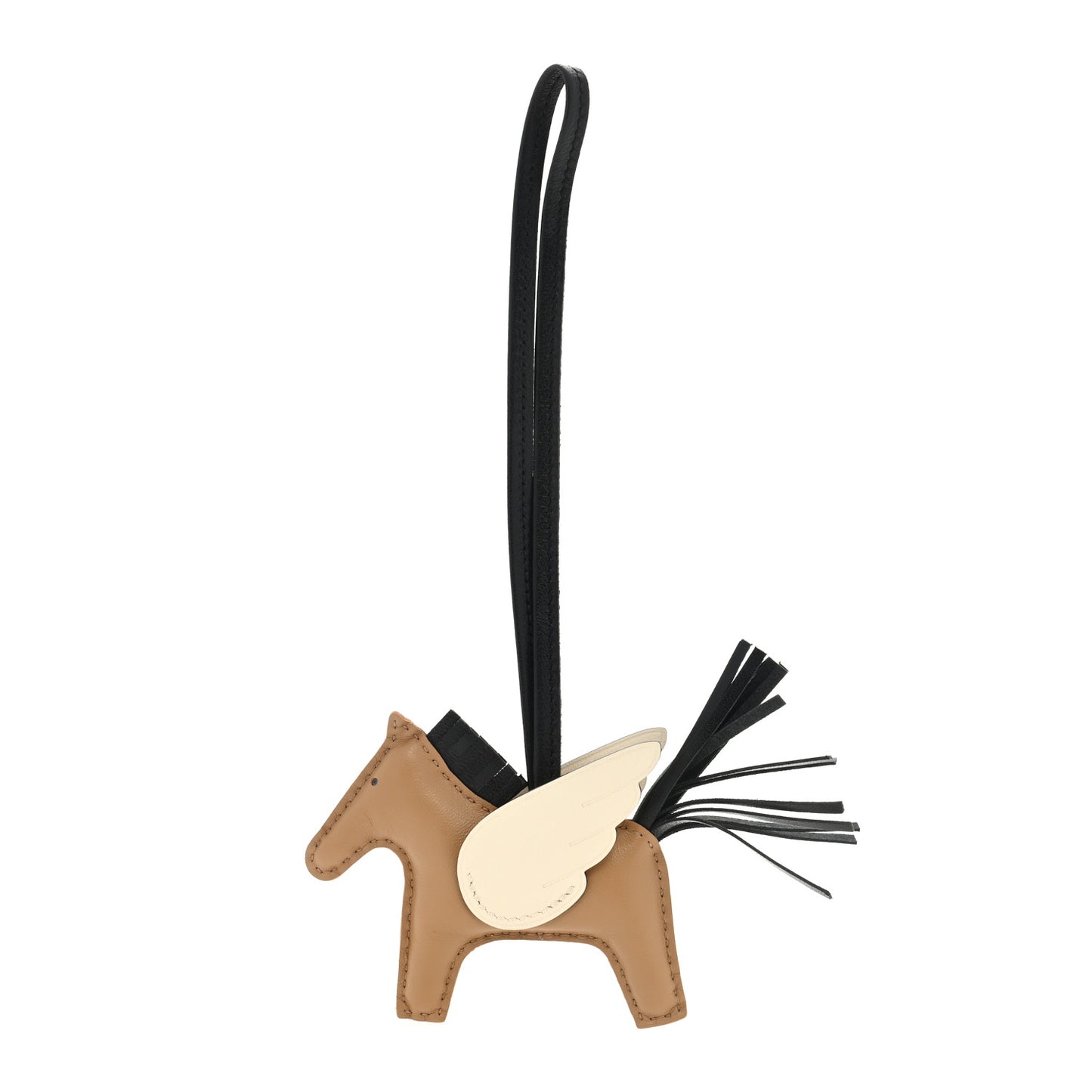 Milo Lambskin Grigri Rodeo Pegase Horse Bag Charm PM Sesame Black Nata