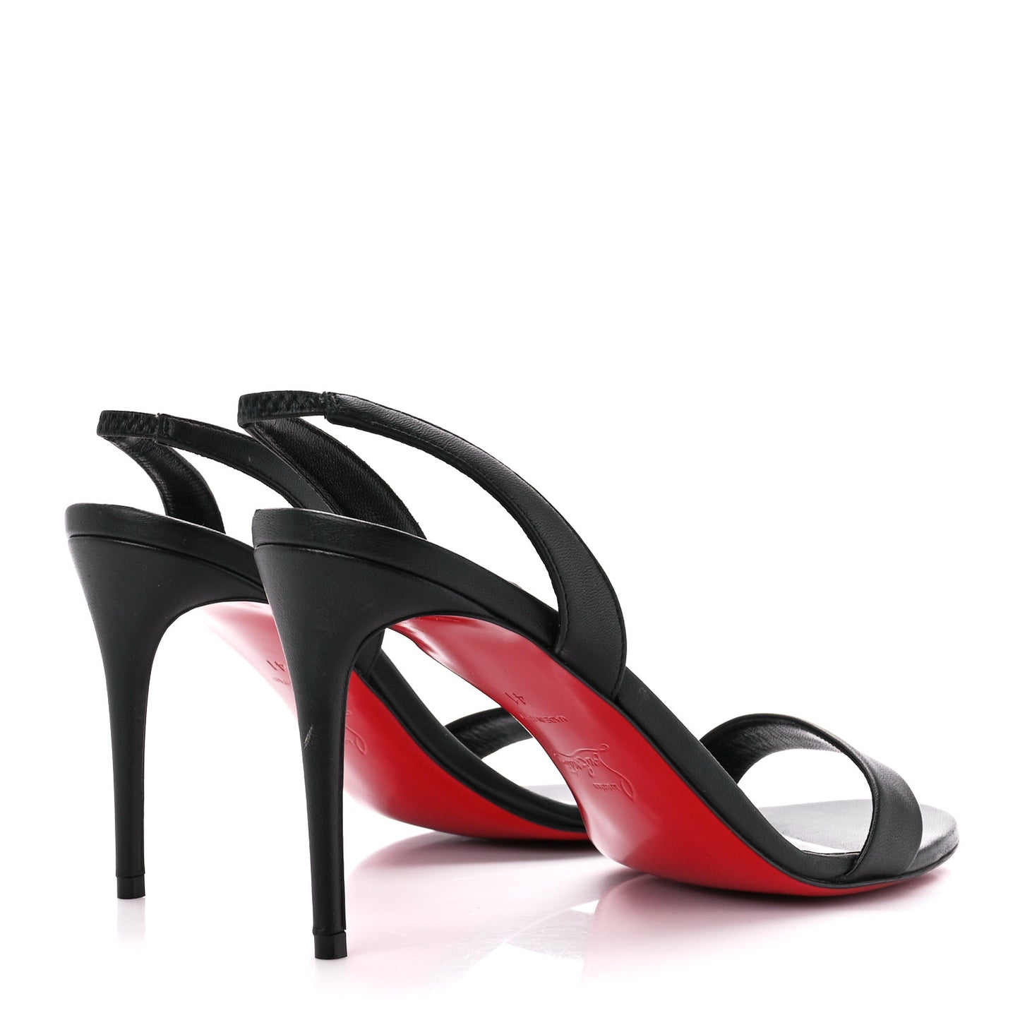 Calfskin O Marylin 85 Slingback Sandal Heels 41 Black