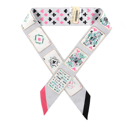 Hermes Silk Jeu de Cartes Twilly Gris Perle Rose Black 1 of 4