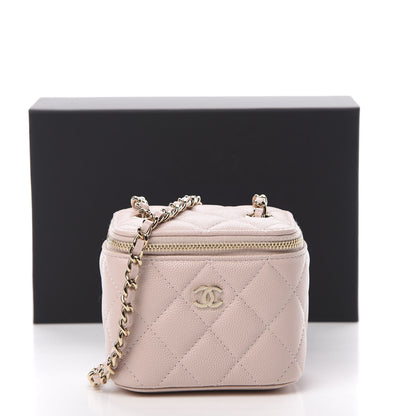 Chanel Caviar Quilted Mini Vanity Case With Chain Light Pink 11 of 11
