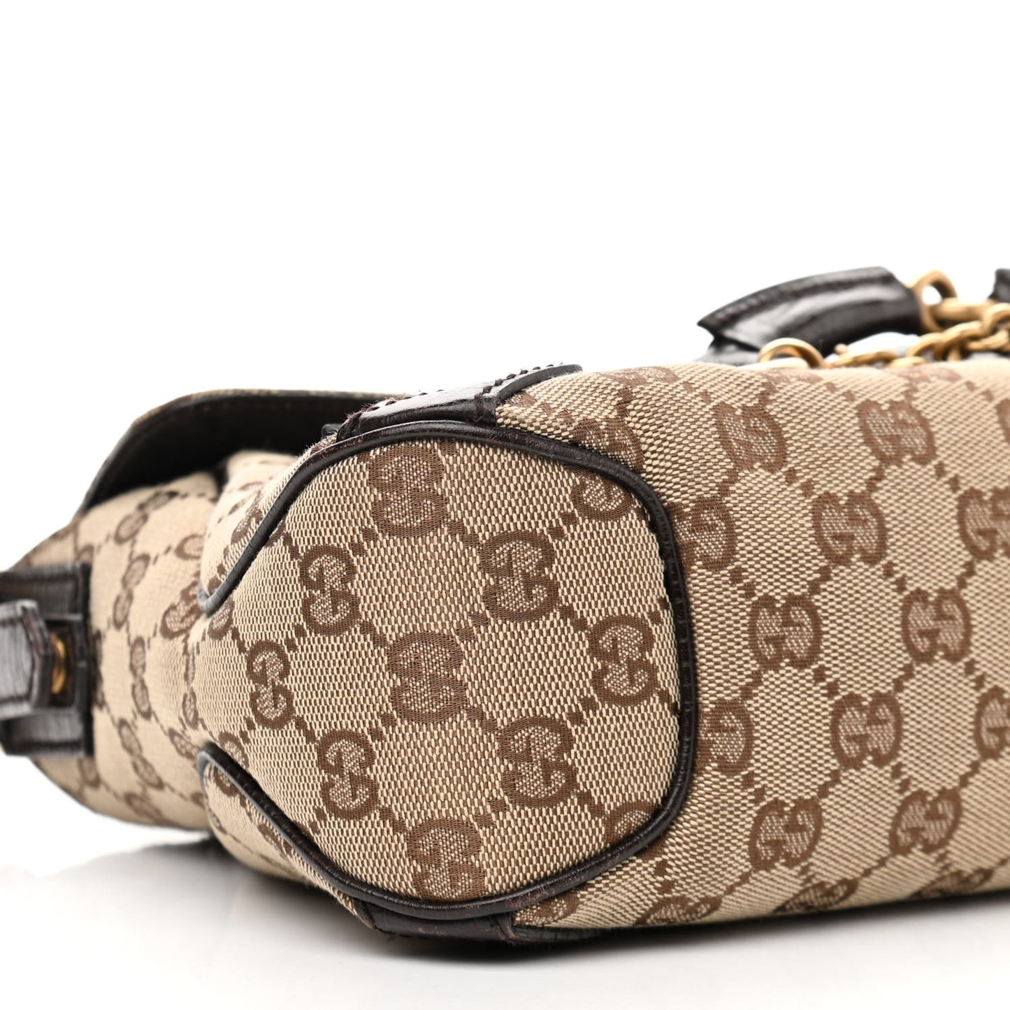 Monogram Horsebit Chain Flap Shoulder Bag Brown