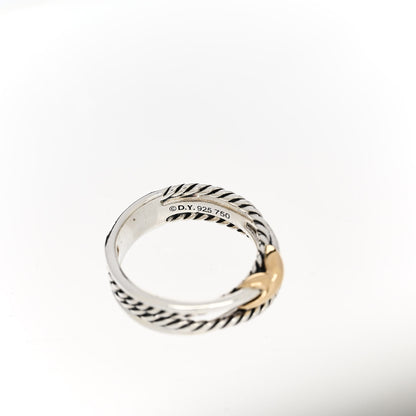 David Yurman Sterling Silver 18K Yellow Gold 6mm X Crossover Ring 52 6 4 of 5