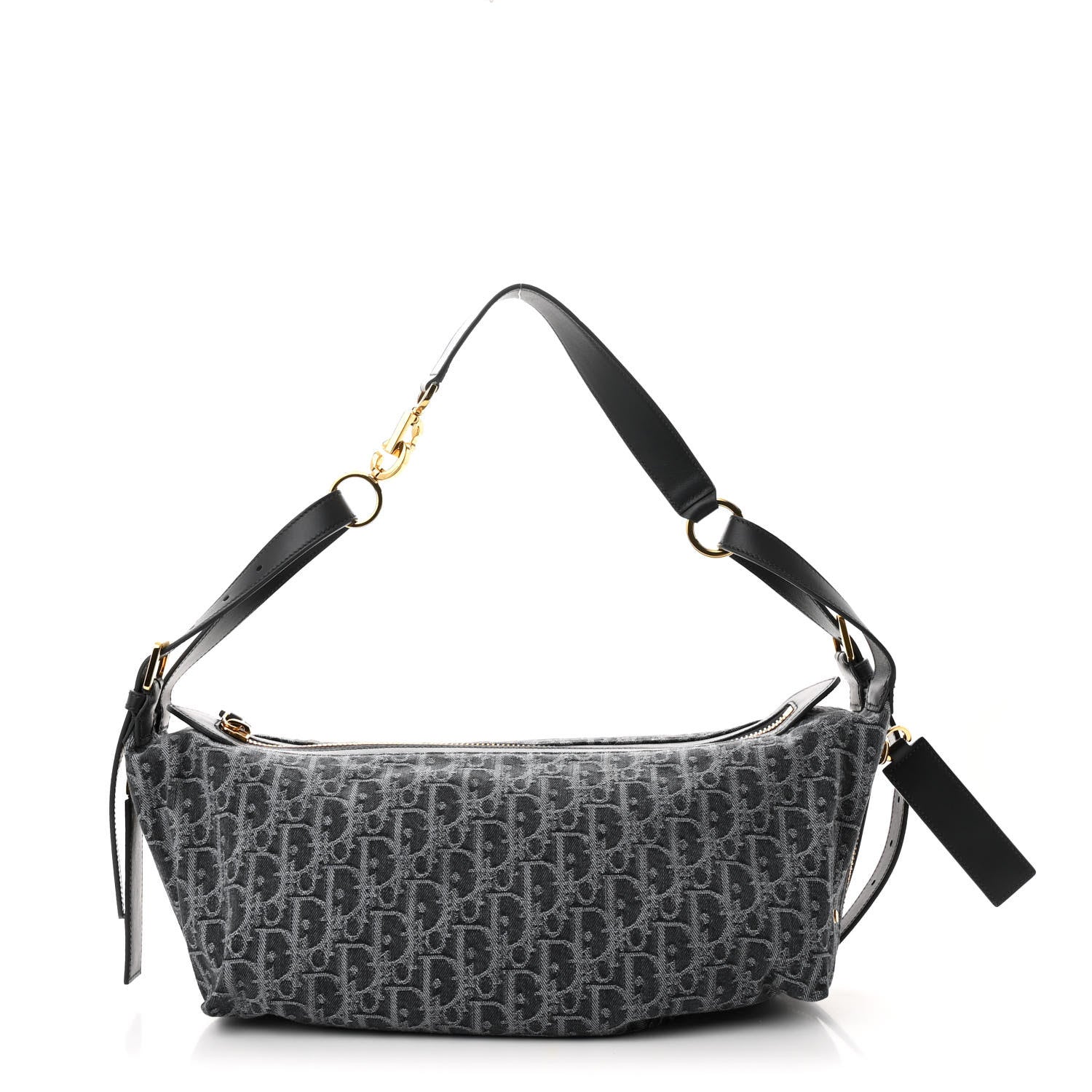 Christian Dior Oblique Denim Medium D-Journey Bag Grey 1728474