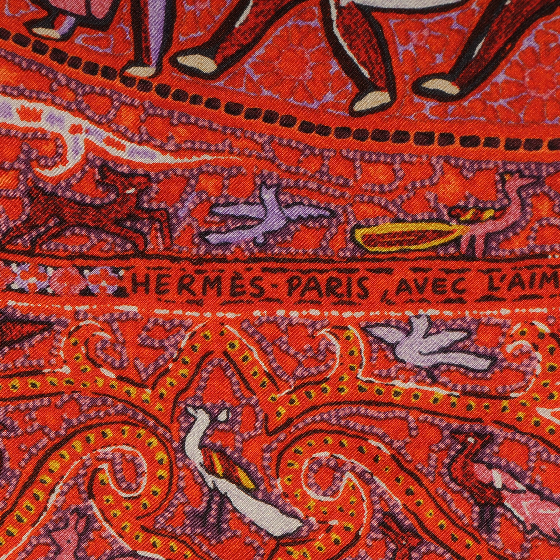 Hermes Silk Lalbhai Scarf 140 Rose Indien Orange Jaune 4 of 5