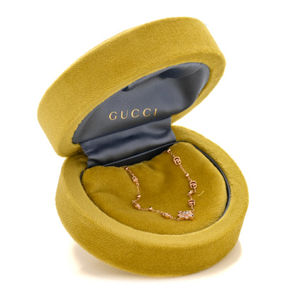 Gucci 18K Rose Gold Diamond GG Flora Station Bracelet 6 of 6