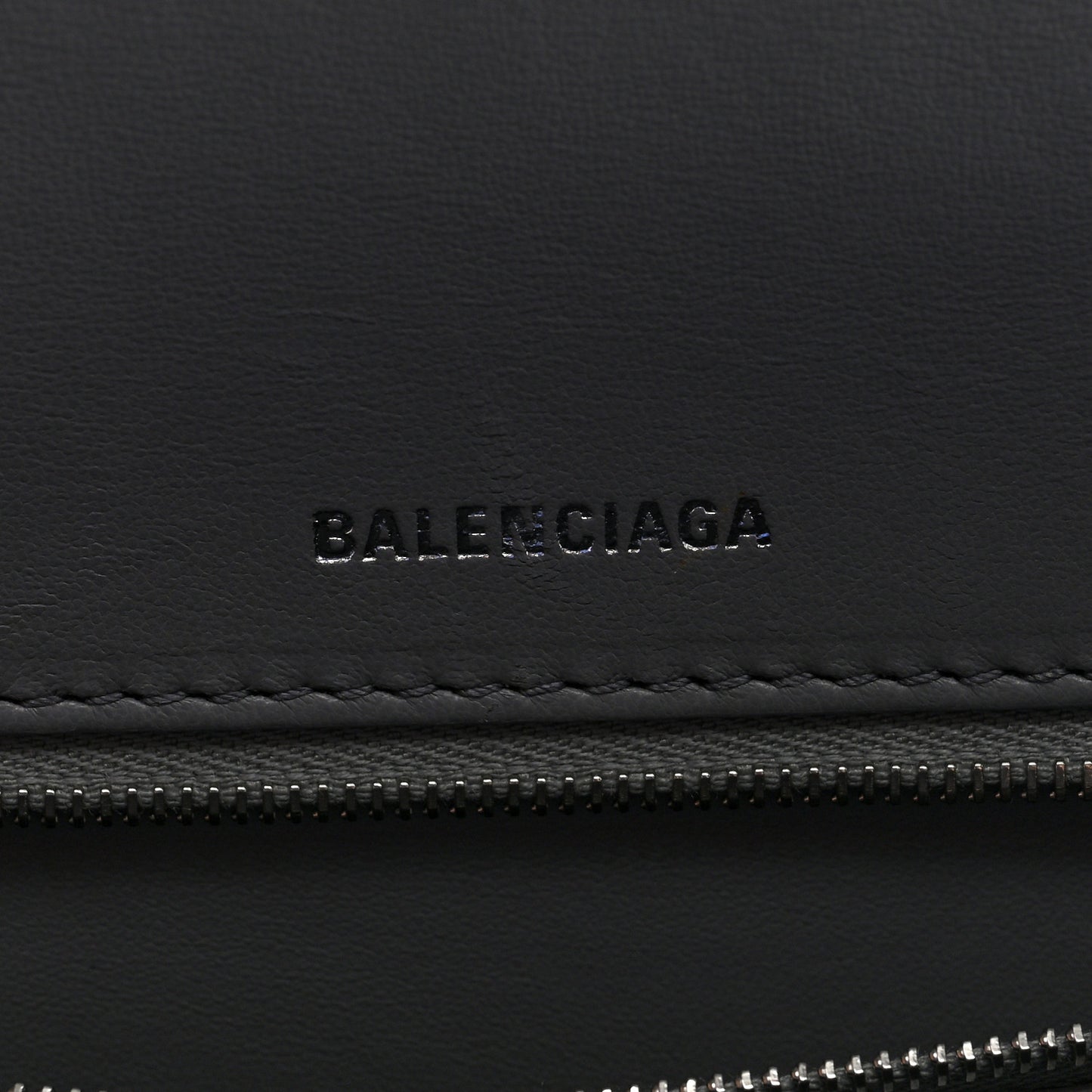 Shiny Calfskin Crocodile Embossed Medium Hourglass Top Handle Bag Balenciaga Grey