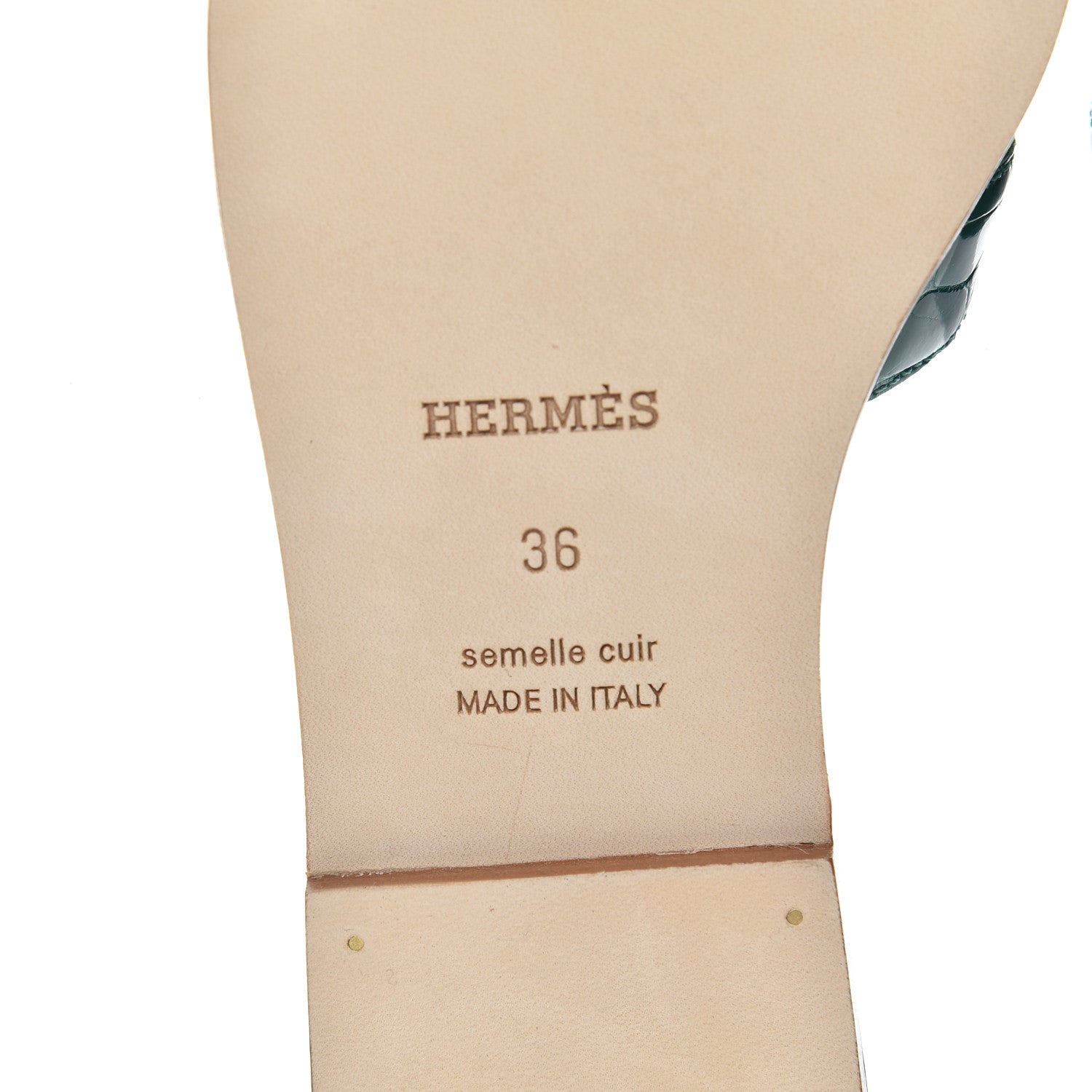 Hermes Shiny Alligator Oran Sandals 36 Emeraude 7 of 9