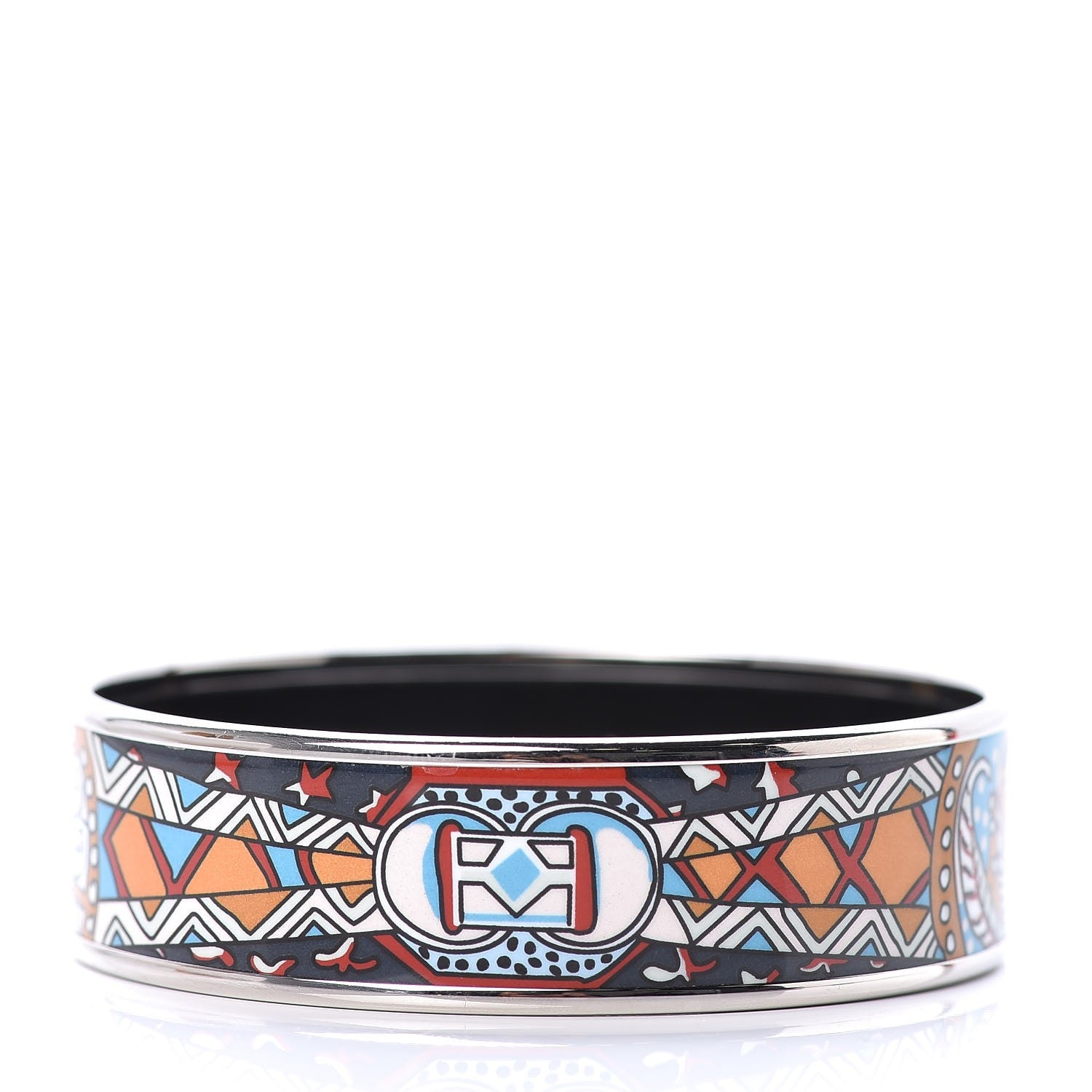 Hermes Enamel Printed Wide Bracelet 62 1 of 6
