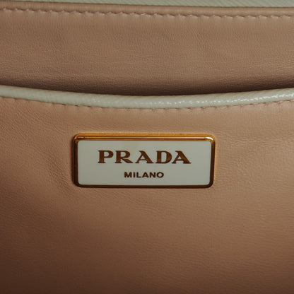 Prada Wicker Saffiano Pyramid Bag Naturale Talco 6 of 9