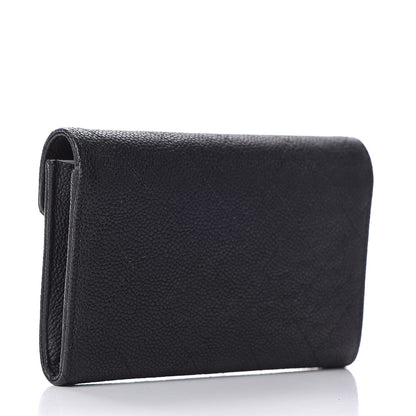 Chanel Caviar Quilted Medium CC Box Flap Wallet Black Navy 3 of 7