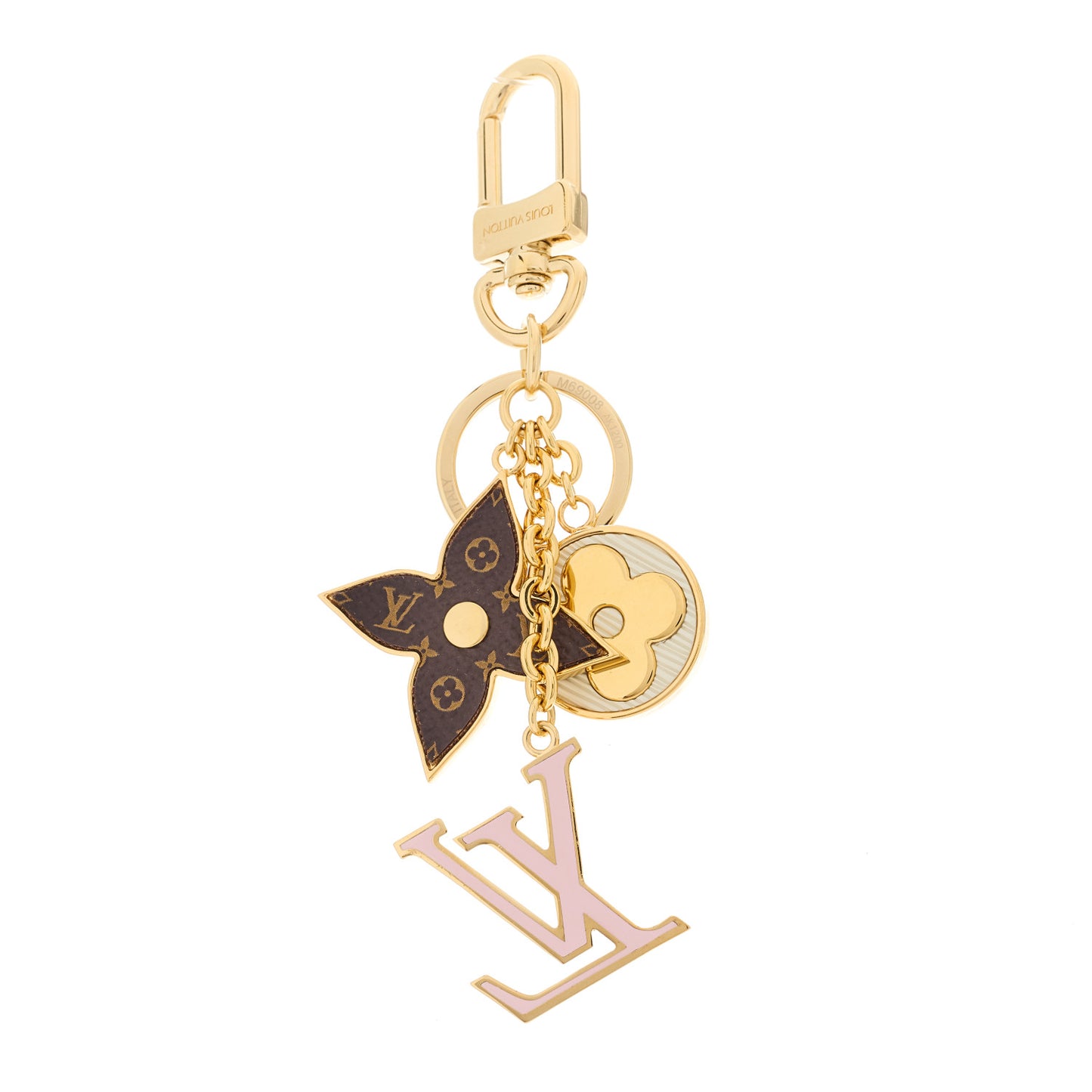 Metal Monogram Epi Spring Street Bag Charm Key Holder Gold