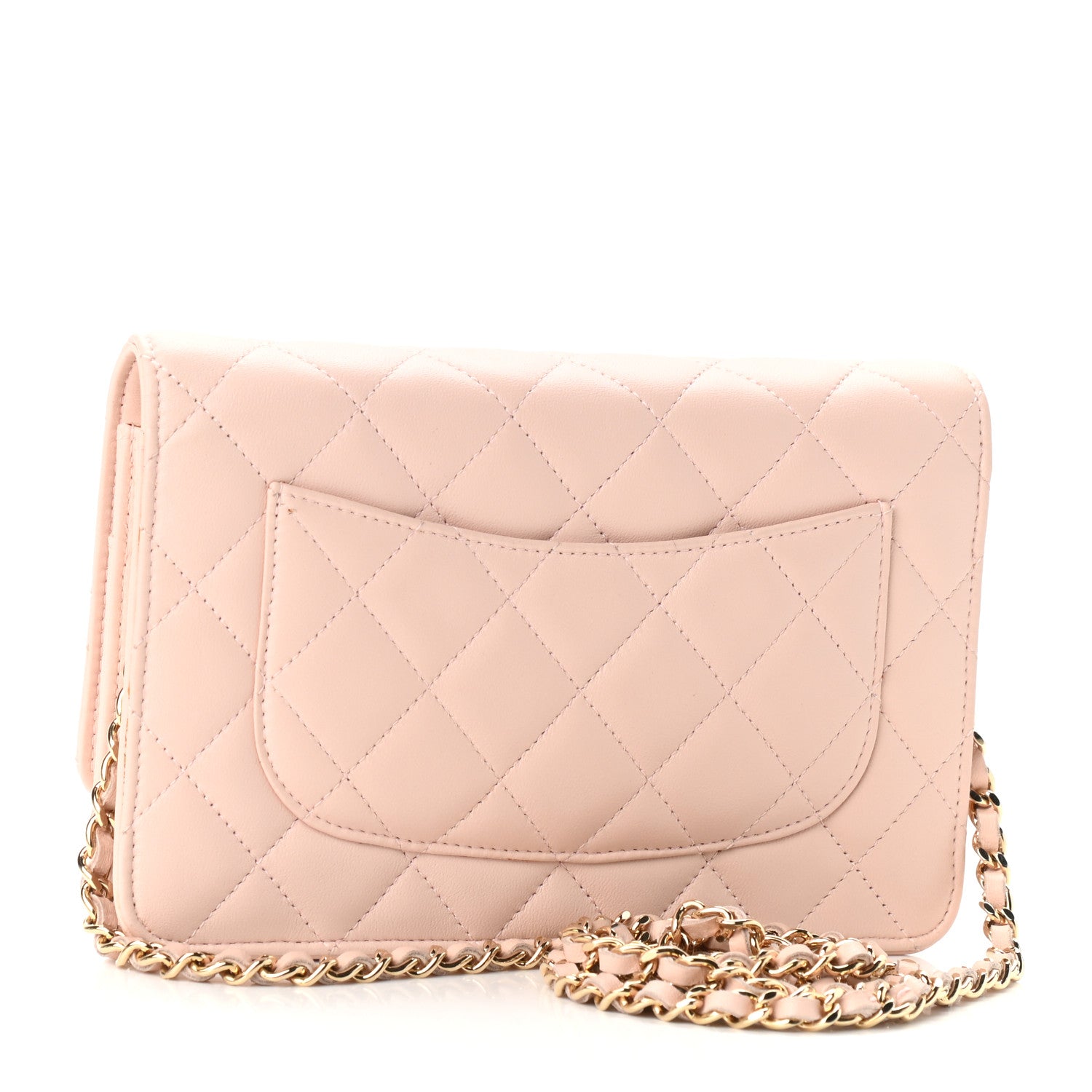 Chanel Lambskin Quilted Wallet On Chain WOC Light Pink 3 of 10