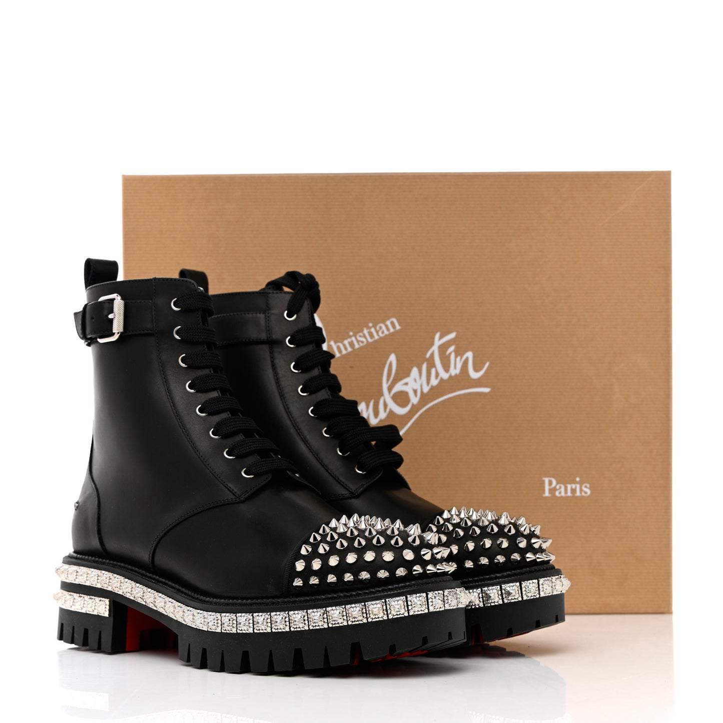 Spikes Combat Boots 38.5 Black