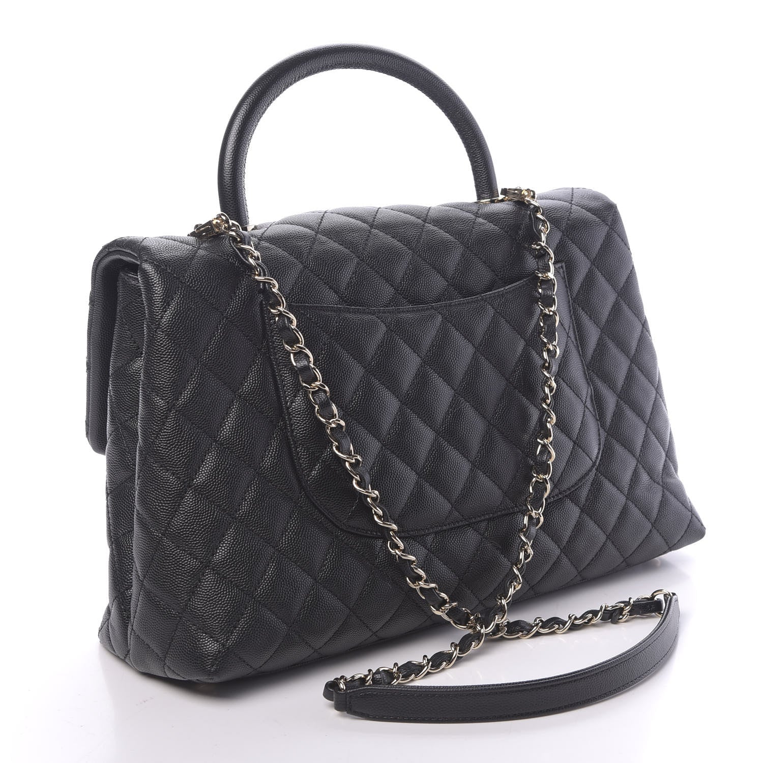 Chanel Caviar Quilted Medium Coco Handle Flap Black 3 of 11