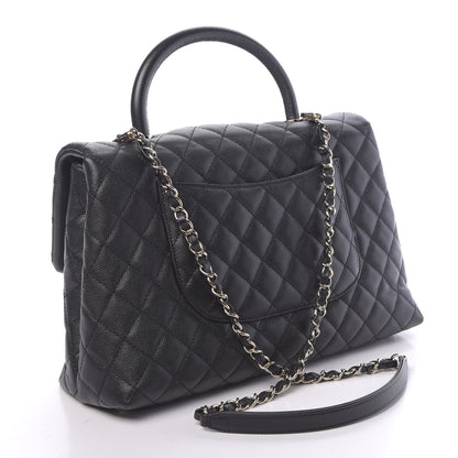 Chanel Caviar Quilted Medium Coco Handle Flap Black 3 of 11