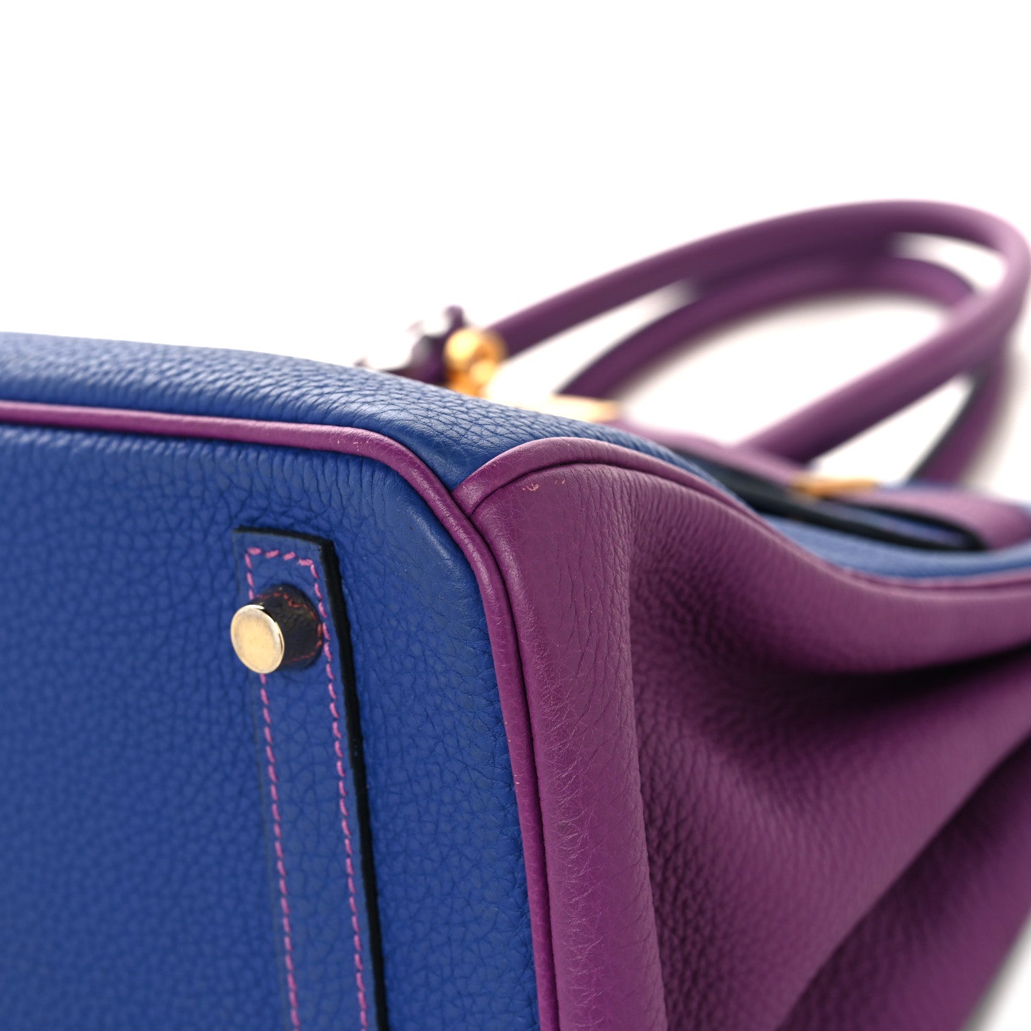 Hermes Togo Horseshoe Birkin 30 Blue Electrique Anemone 10 of 12