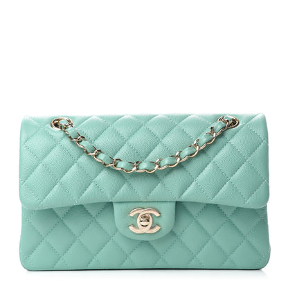 Chanel Caviar Quilted Small Double Flap Light Green 1 of 11