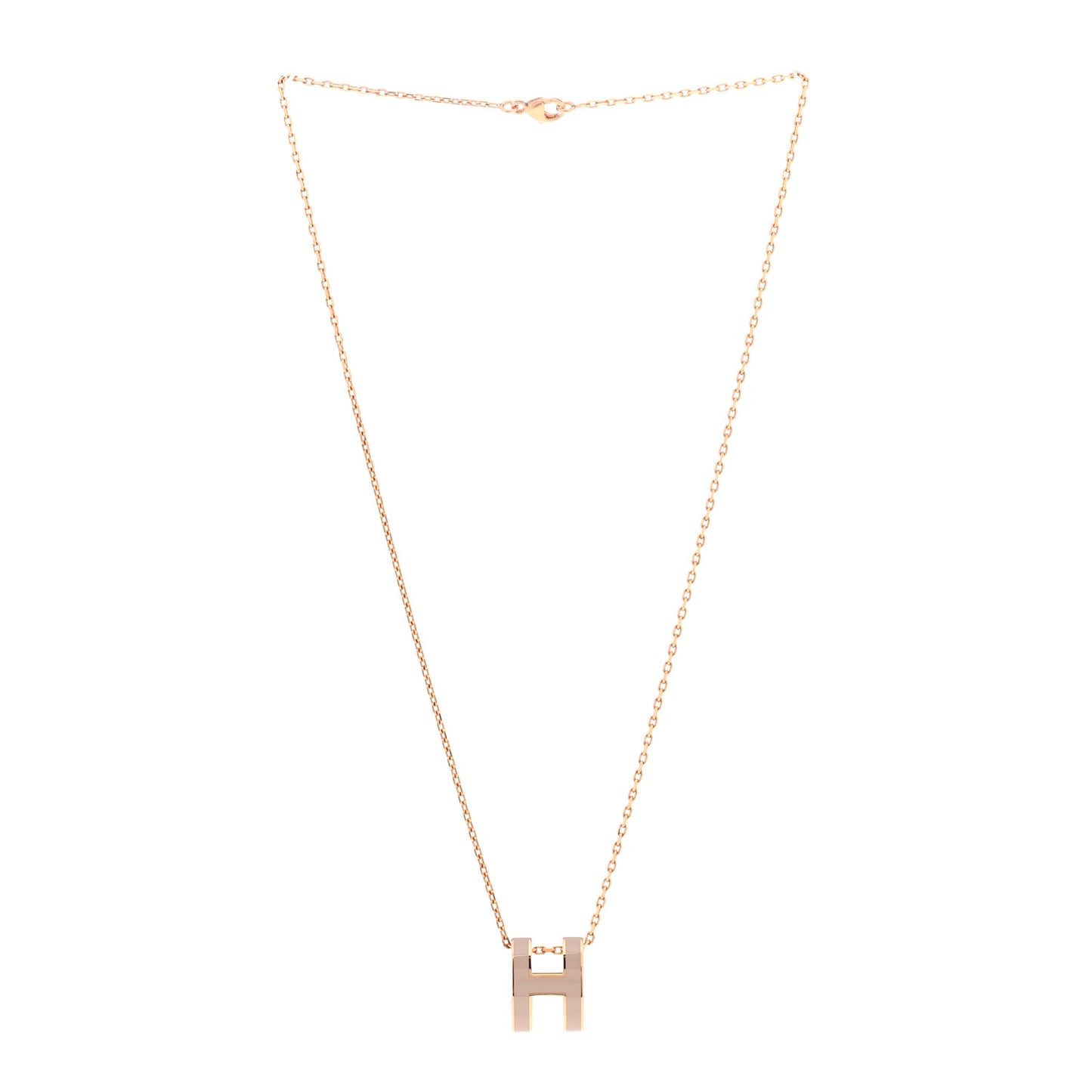 Lacquered Rose Gold Pop H Pendant Necklace Marron Glace