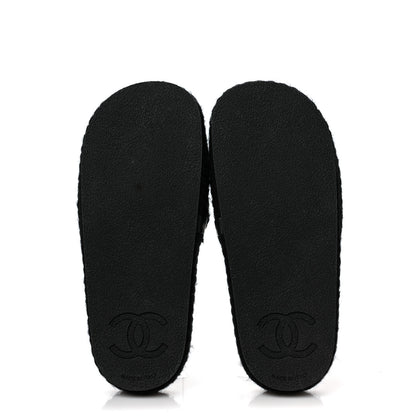 Chanel Braided Knit CC Mules 36 Black Gold 5 of 9