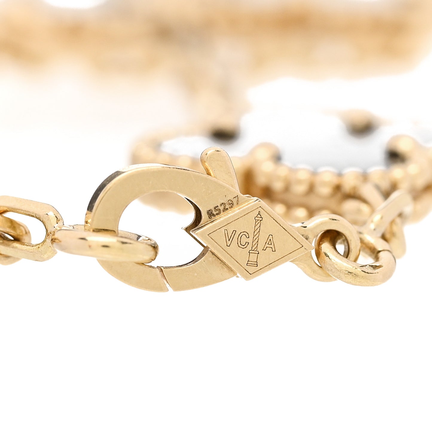 18K Yellow Gold Black Onyx 5 Motifs Vintage Alhambra Bracelet