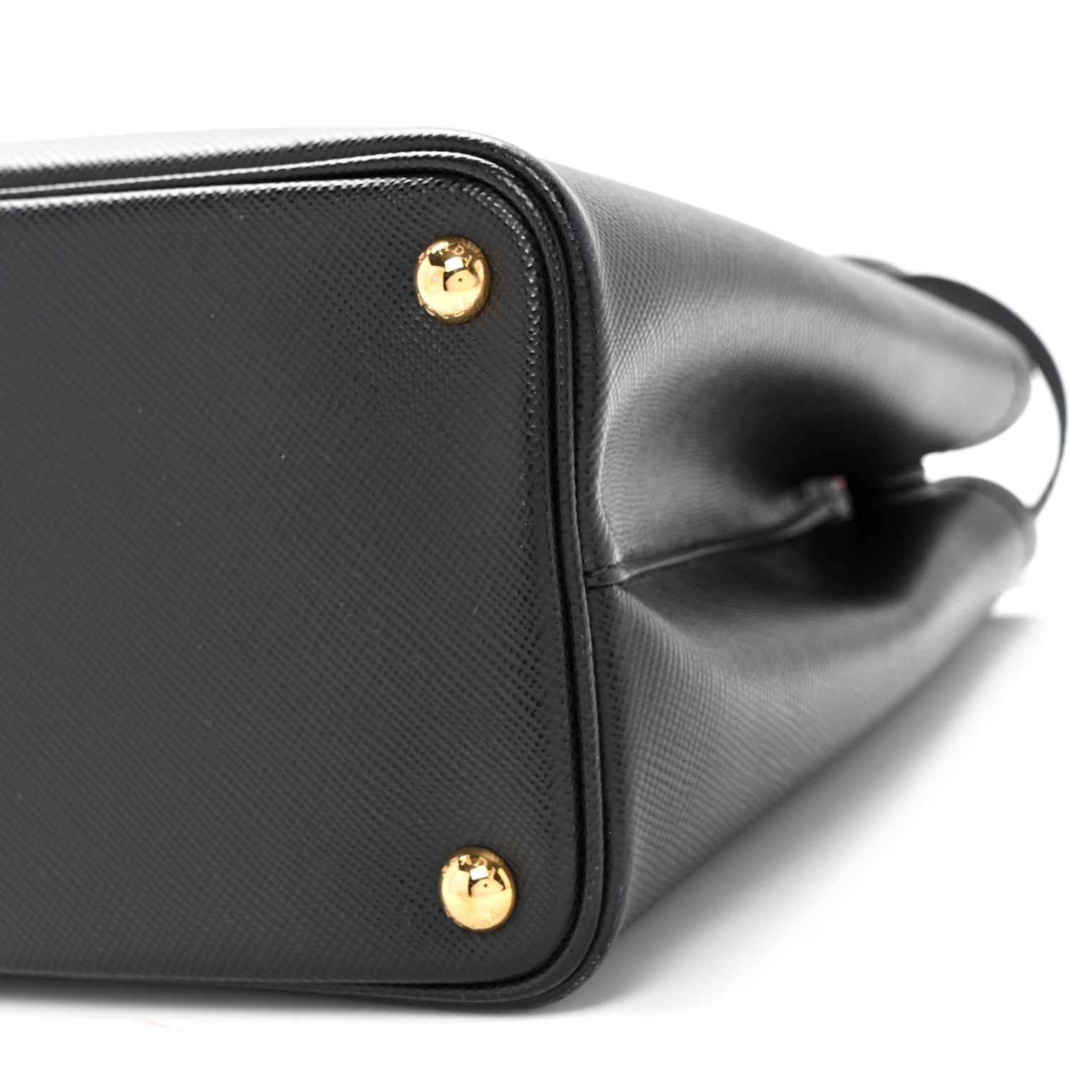 Prada Saffiano Cuir Small Double Bag Black Fuoco 10 of 10