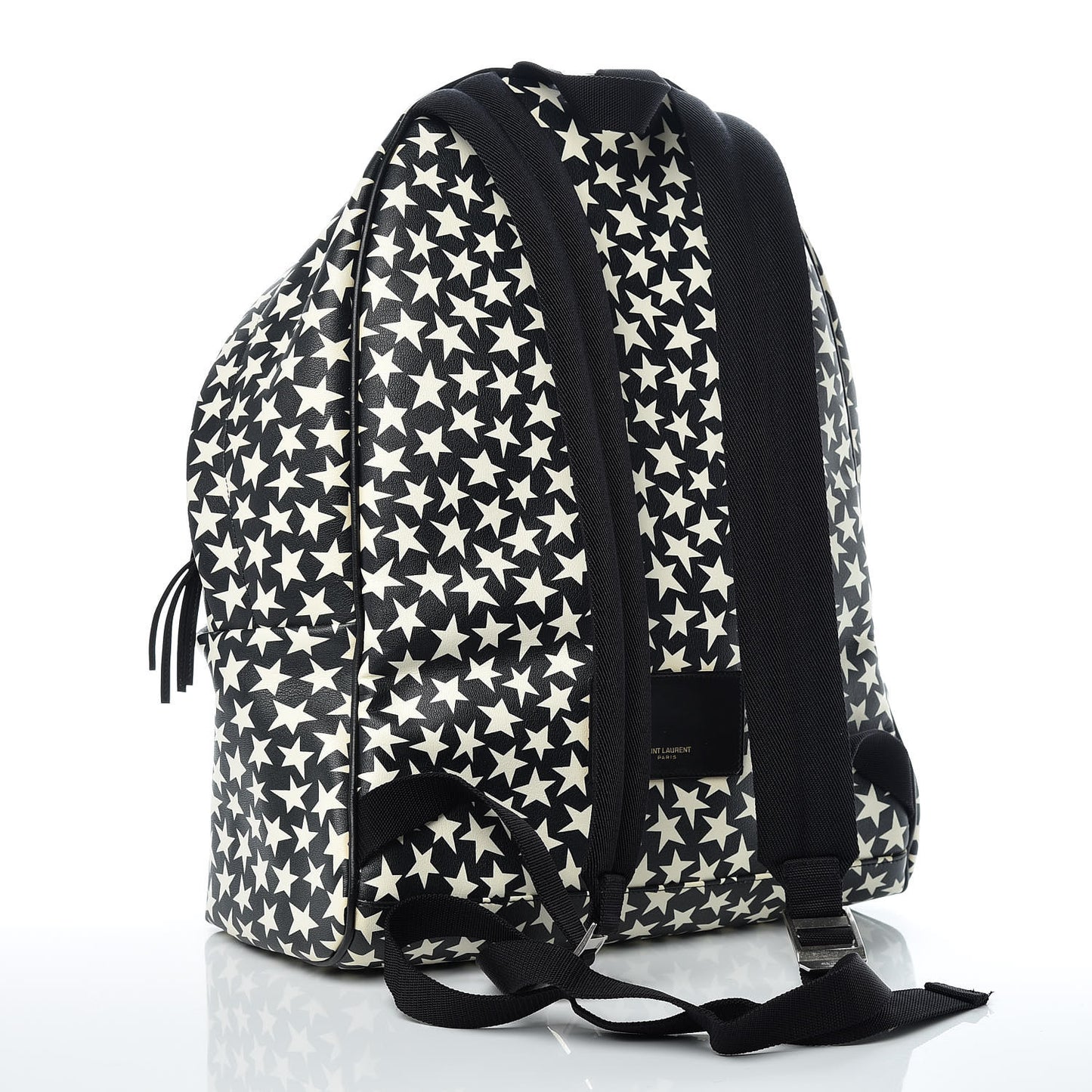 Calfskin Star Print Hunting Backpack Black White