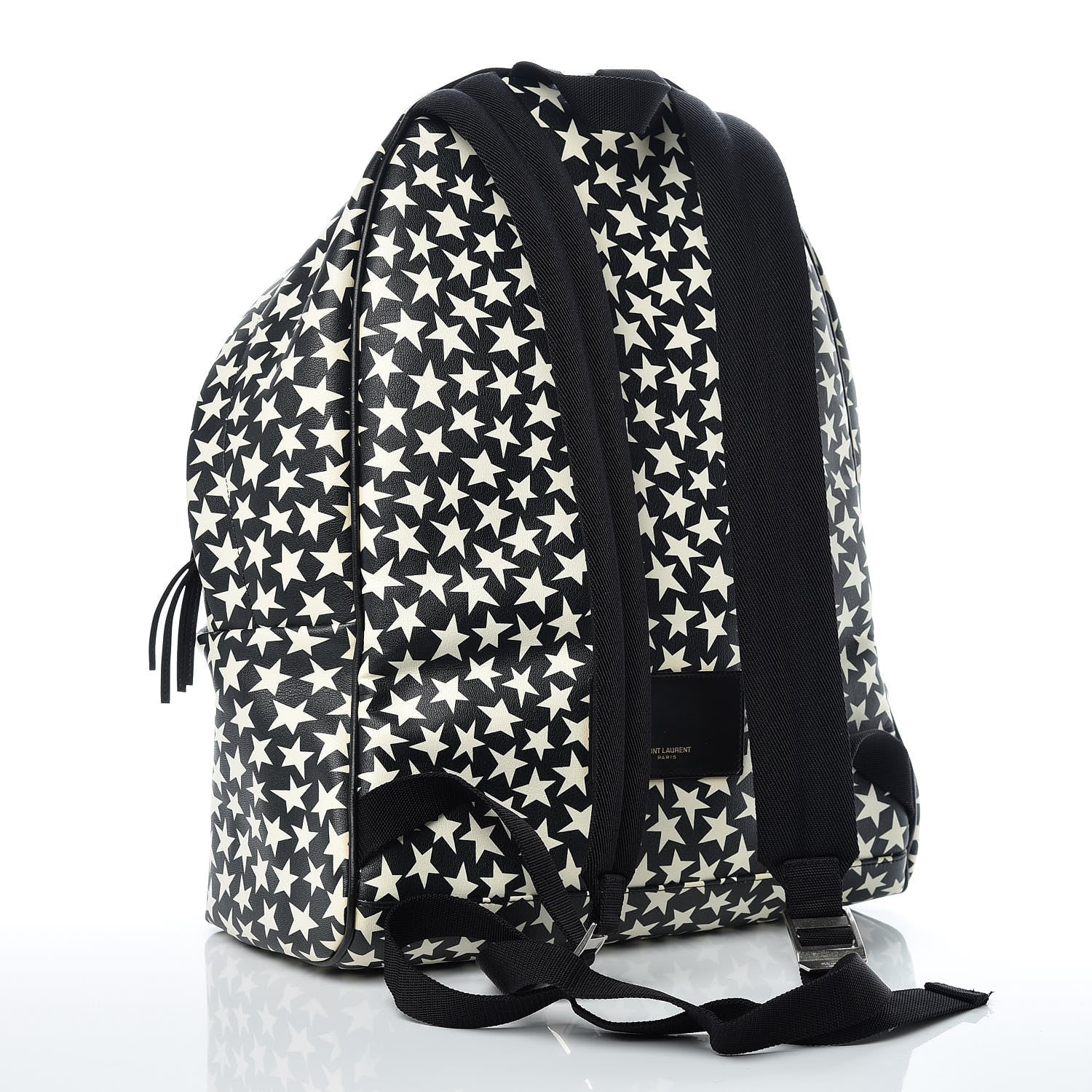 Saint Laurent Calfskin Star Print Hunting Backpack Black White 3 of 10