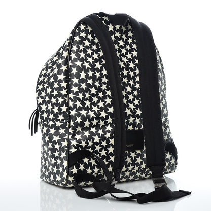 Saint Laurent Calfskin Star Print Hunting Backpack Black White 3 of 10