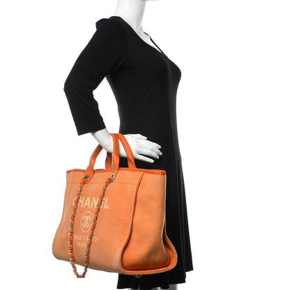 Chanel Canvas Large Deauville Tote Orange 3 of 13