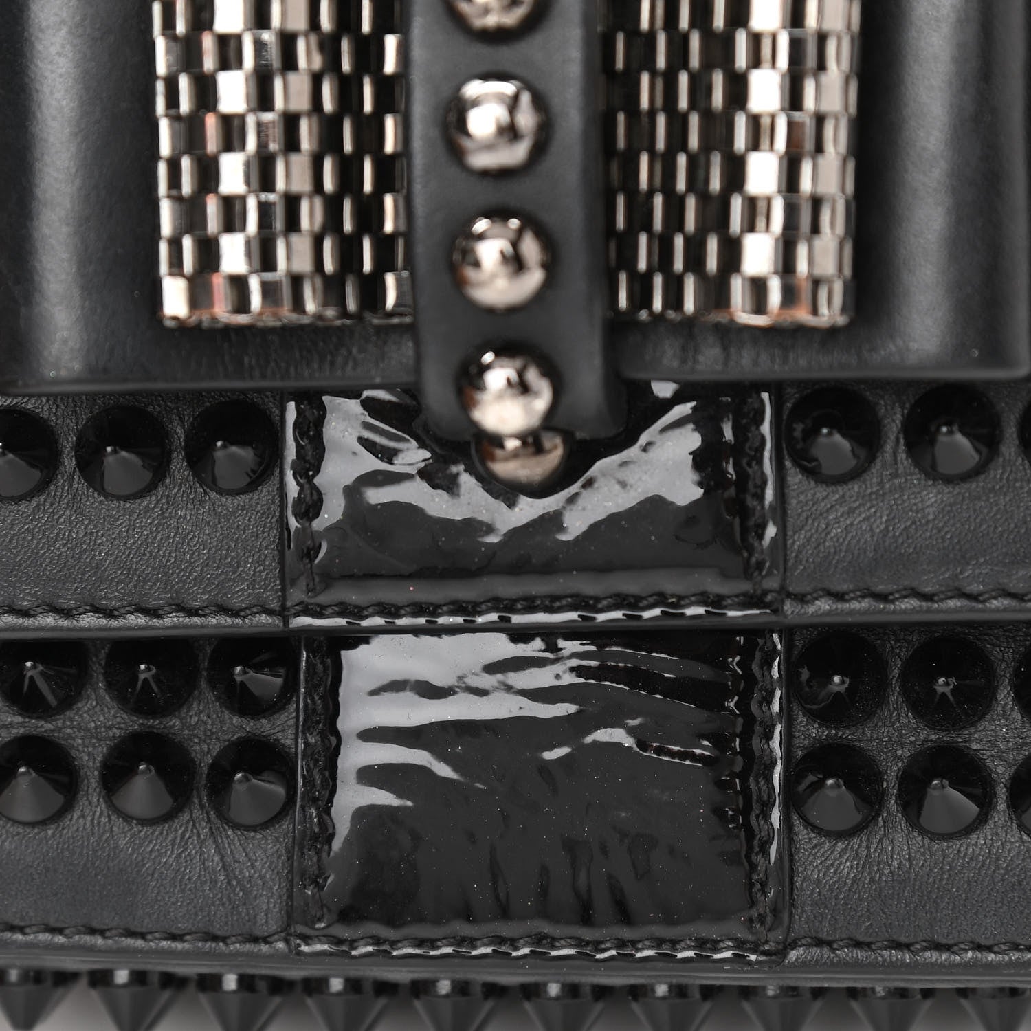 Christian Louboutin Calfskin Spikes Sweety Charity Crossbody Bag Black 10 of 13