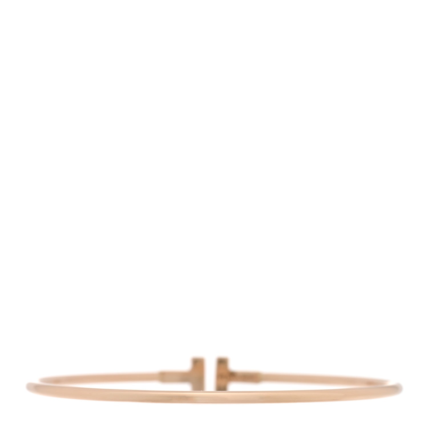 Tiffany 18K Rose Gold Narrow T Wire Bracelet 2 of 4