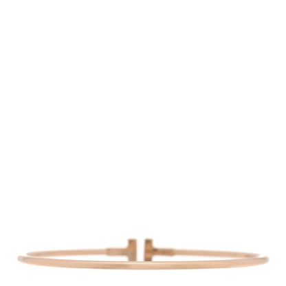 Tiffany 18K Rose Gold Narrow T Wire Bracelet 2 of 4