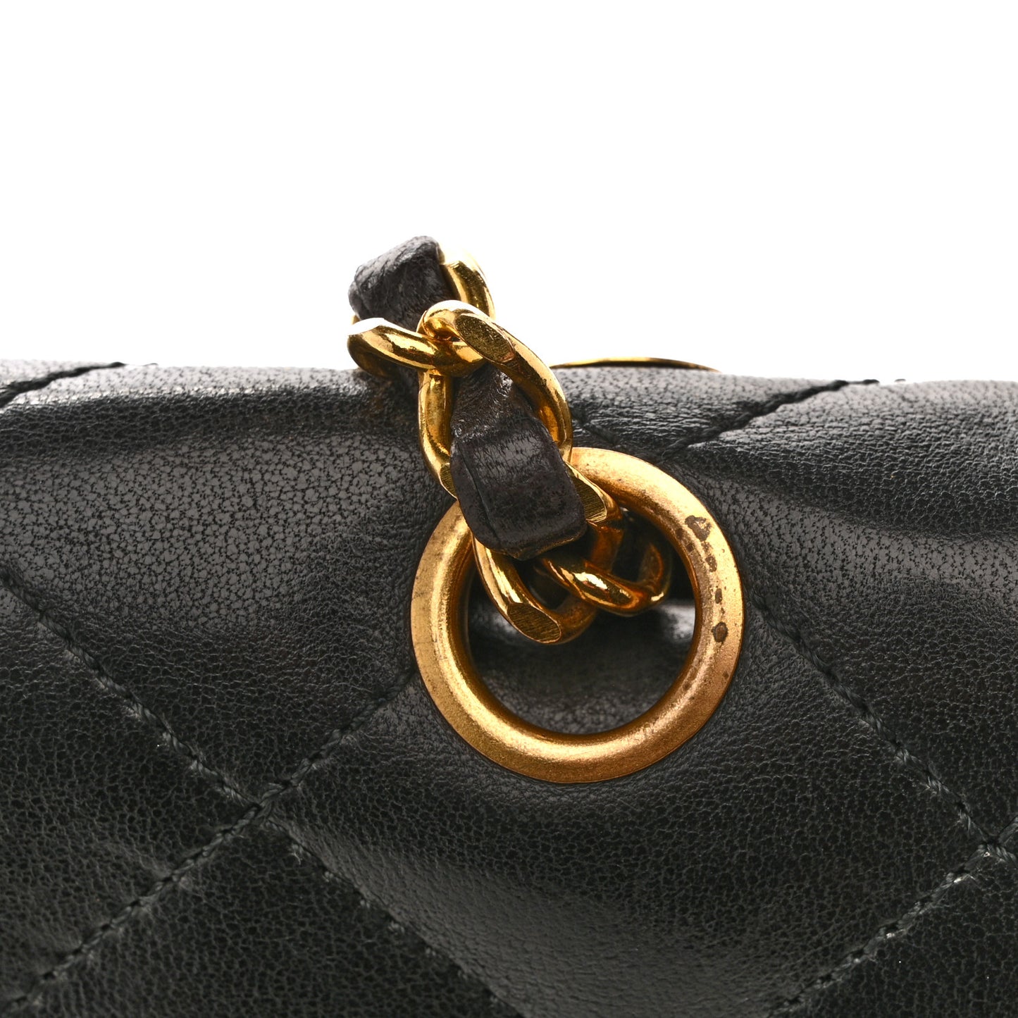 Lambskin Quilted Medium Single Flap Black