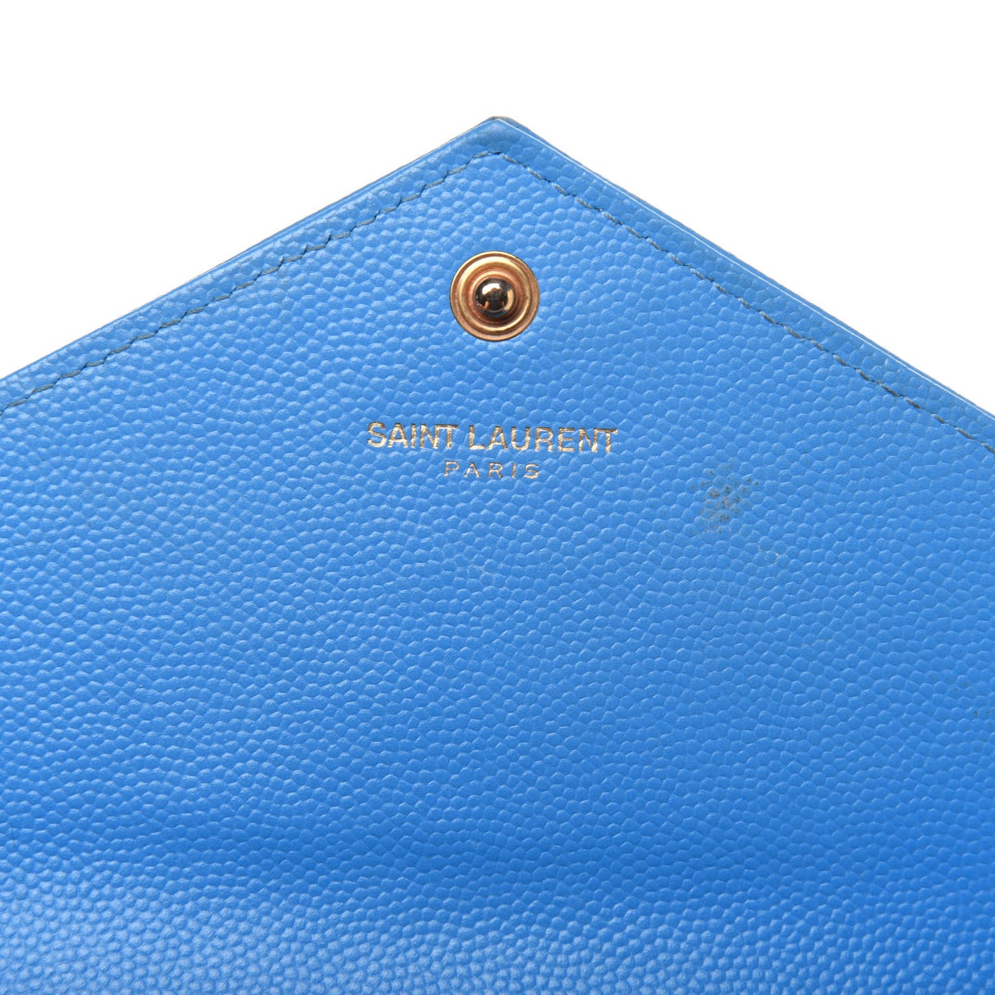 Grain De Poudre Matelasse Chevron Monogram Flap Wallet Blue Clair